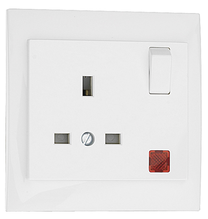  Earth Socket (British Type) with Switch and Pilot Lamp